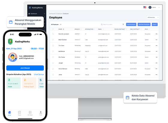Absensi Online - Desktop dan Mobile